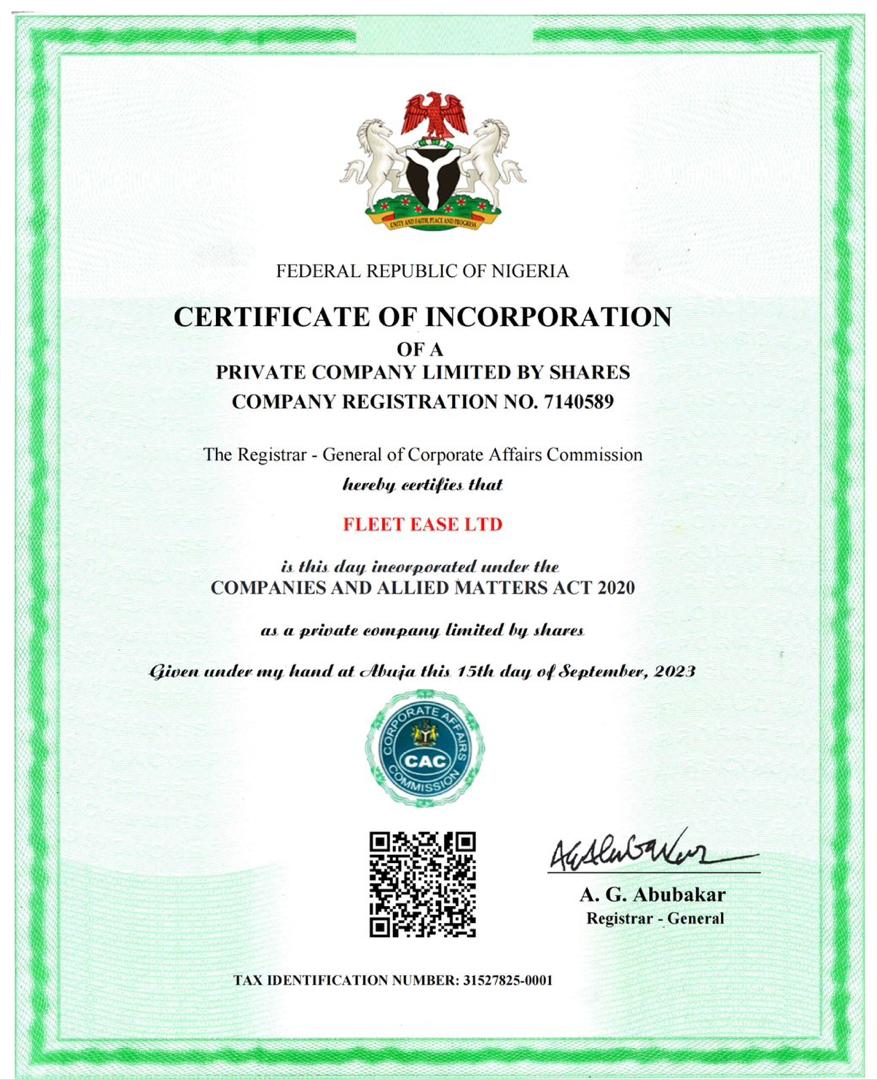 Certificate of Incorporation